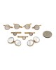 C.D. Peacock Art Deco Mother-of-Pearl Cufflink Set in Gold and Platinum